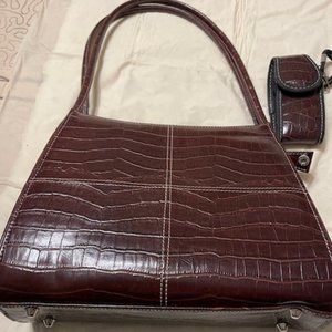 Brown Crock bag with key fob with matching  case for your self defense spray